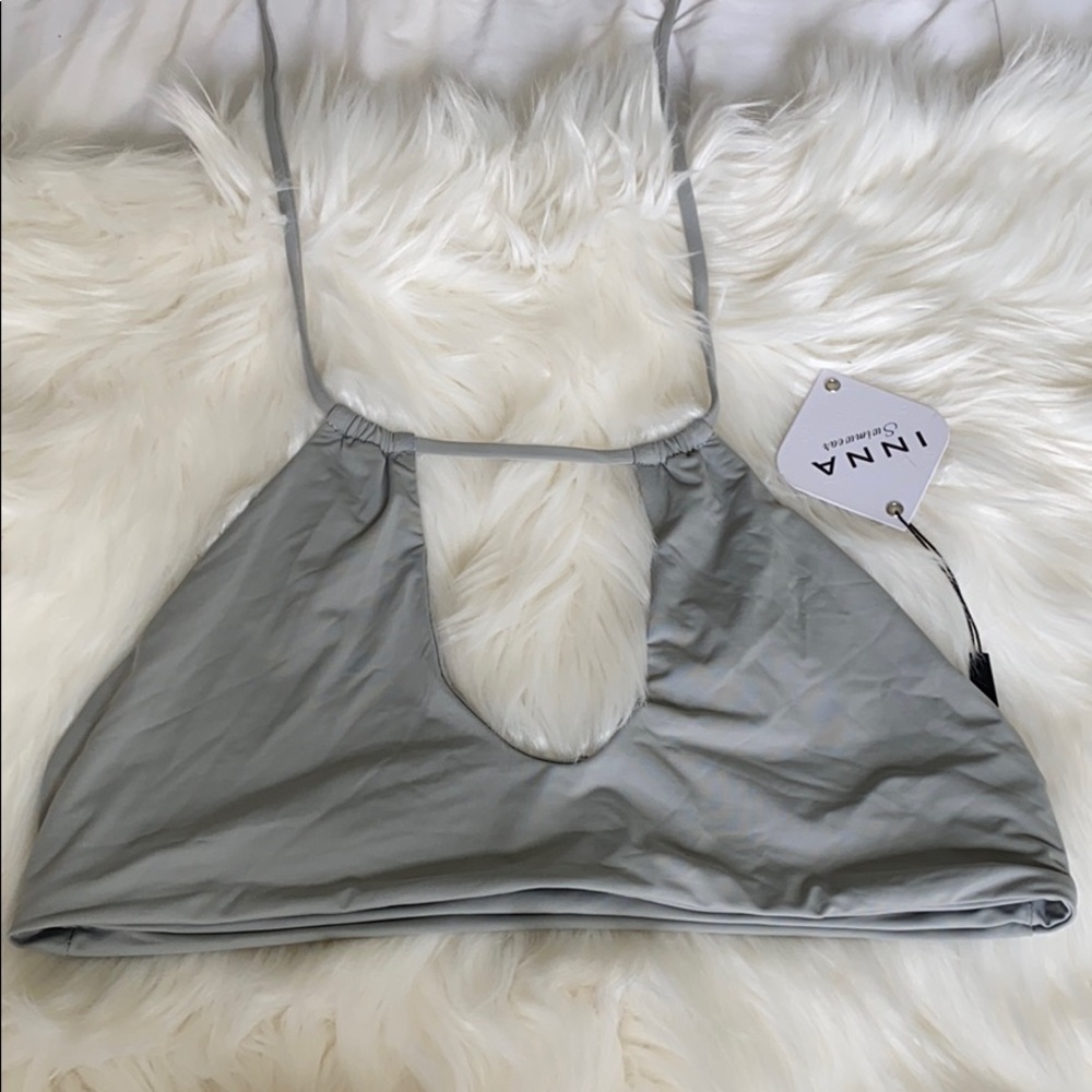 Ava-Grey halter bikini top